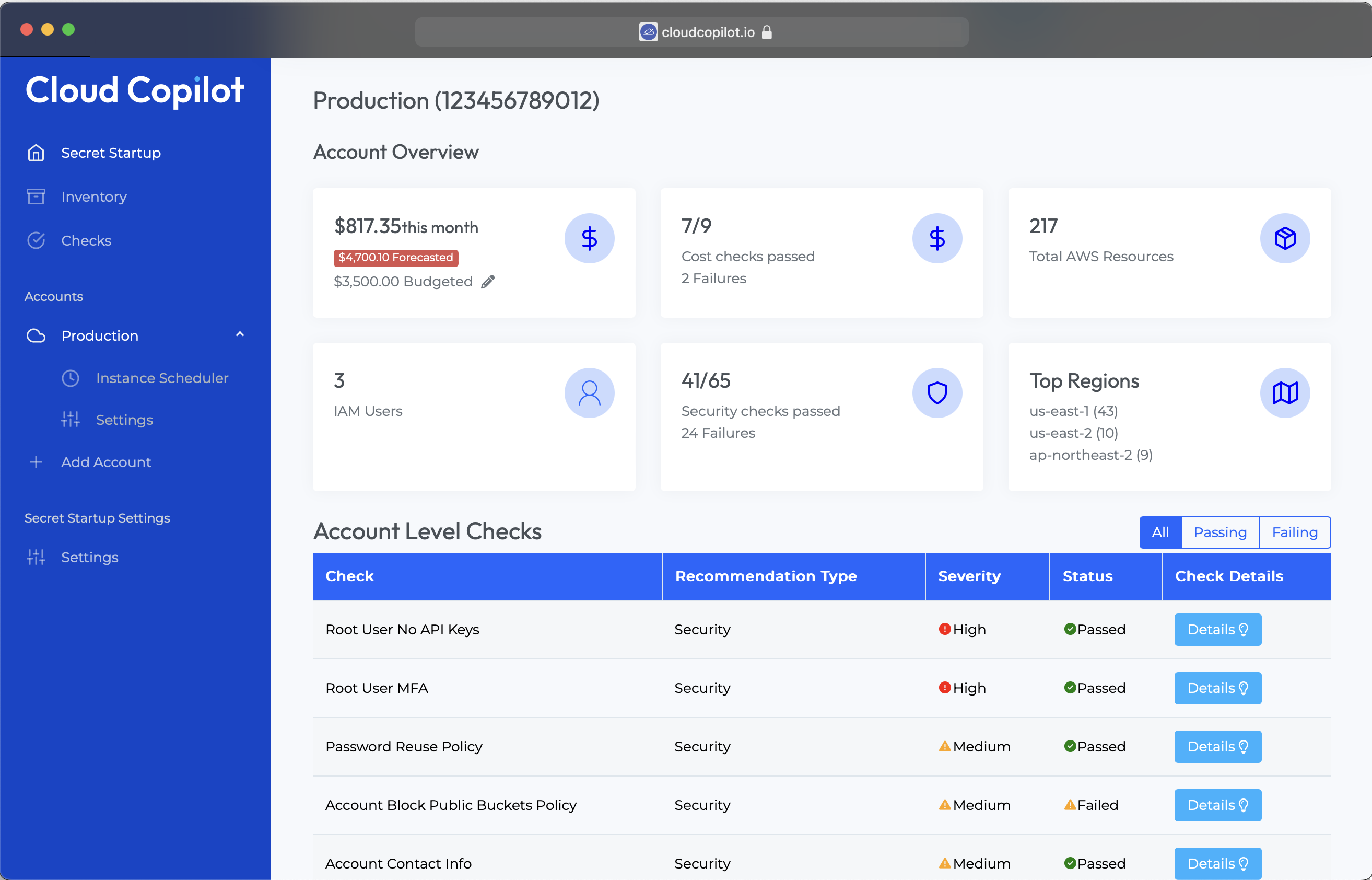 A very cool screenshot of the Cloud Copilot dashboard